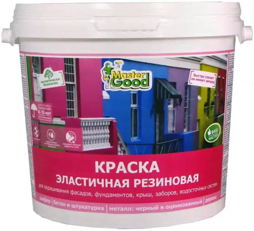 НЕОМИД Мастер Гуд краска резиновая (2,4кг) белая / NEOMID Master Good краска эластичная резиновая (2,4кг) белая