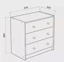 Комод 03 Вествик ИКЕА арт.414205001000 Белый лак 618х300х694 (ГУД ЛАКК)